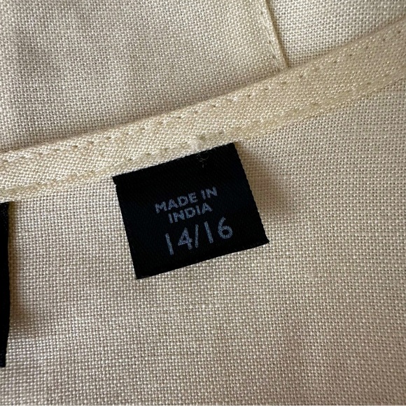 AVENUE Pale Yellow Pintuck Linen Blend Tunic Blouse Mother of Pearl Button Front - Picture 14 of 14